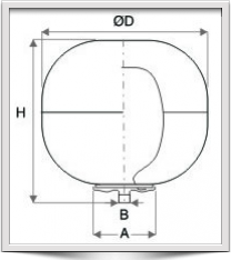 crw24i italyan tip hidrofor genleşme tankı dikey tip teknik çizim, ölçüleri